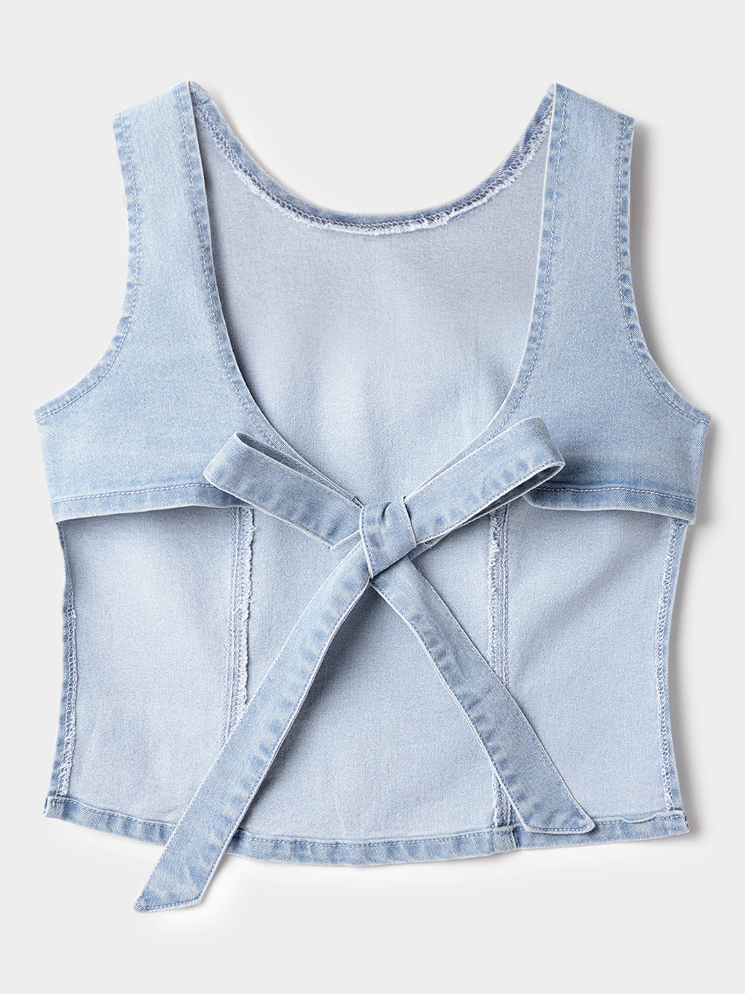 Light Blue Denim Sleeveless Top