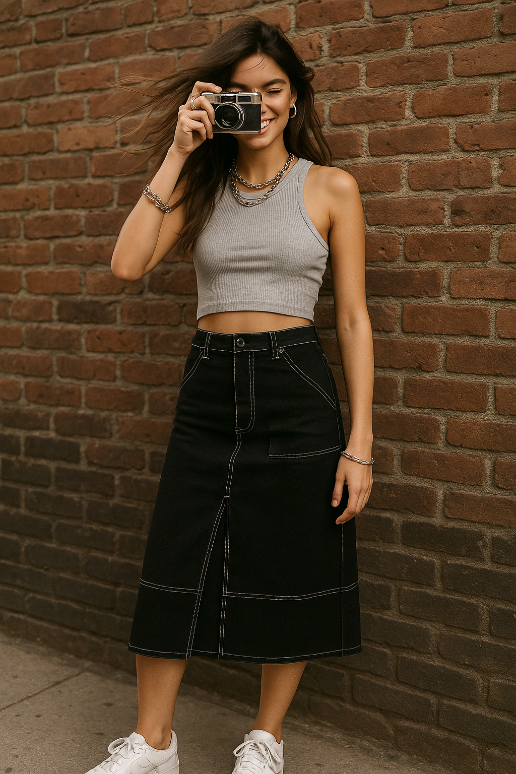 Black Denim Mini Skirts