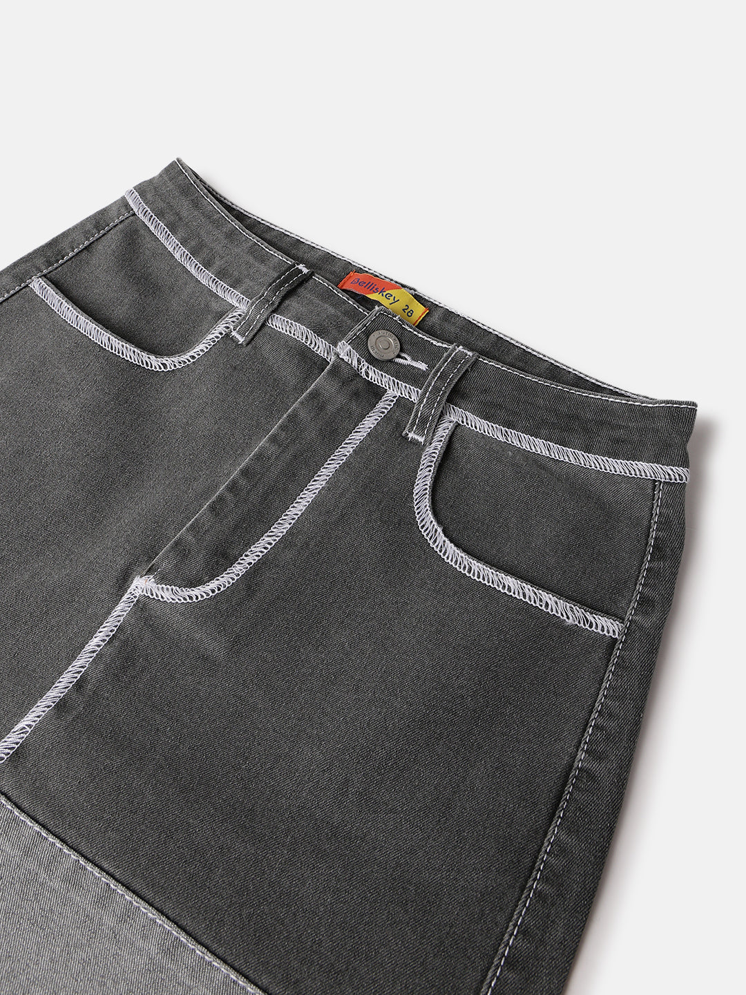 Grey Denim Mini Skirts