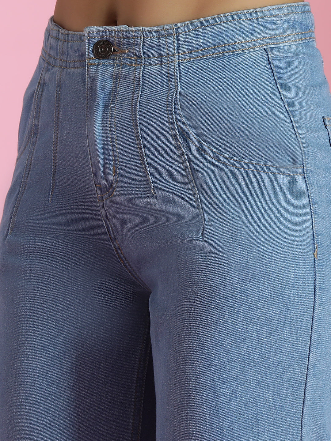Light Blue Ankle Length Denim Jeans