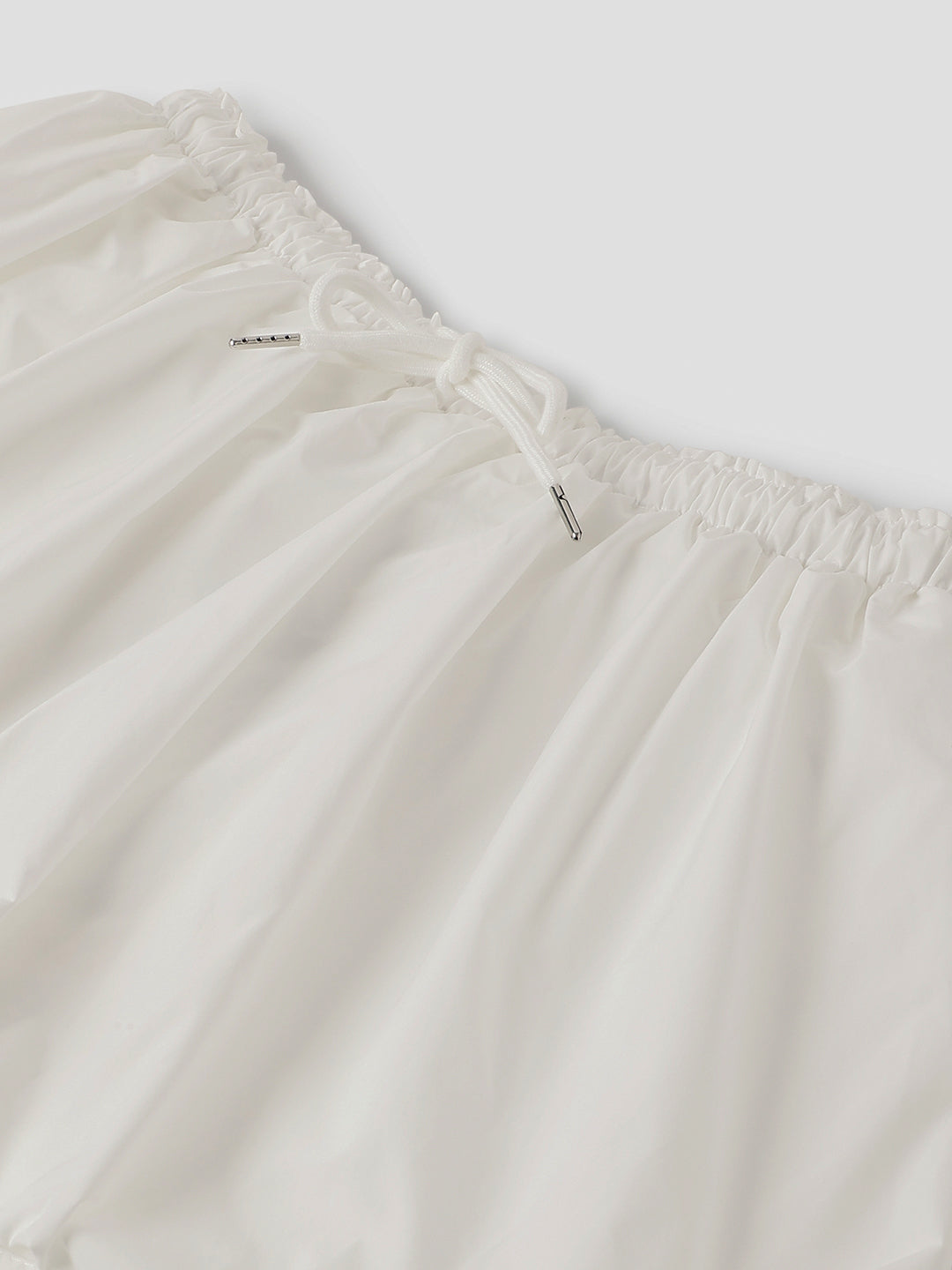 White Polyester Mini Skirts