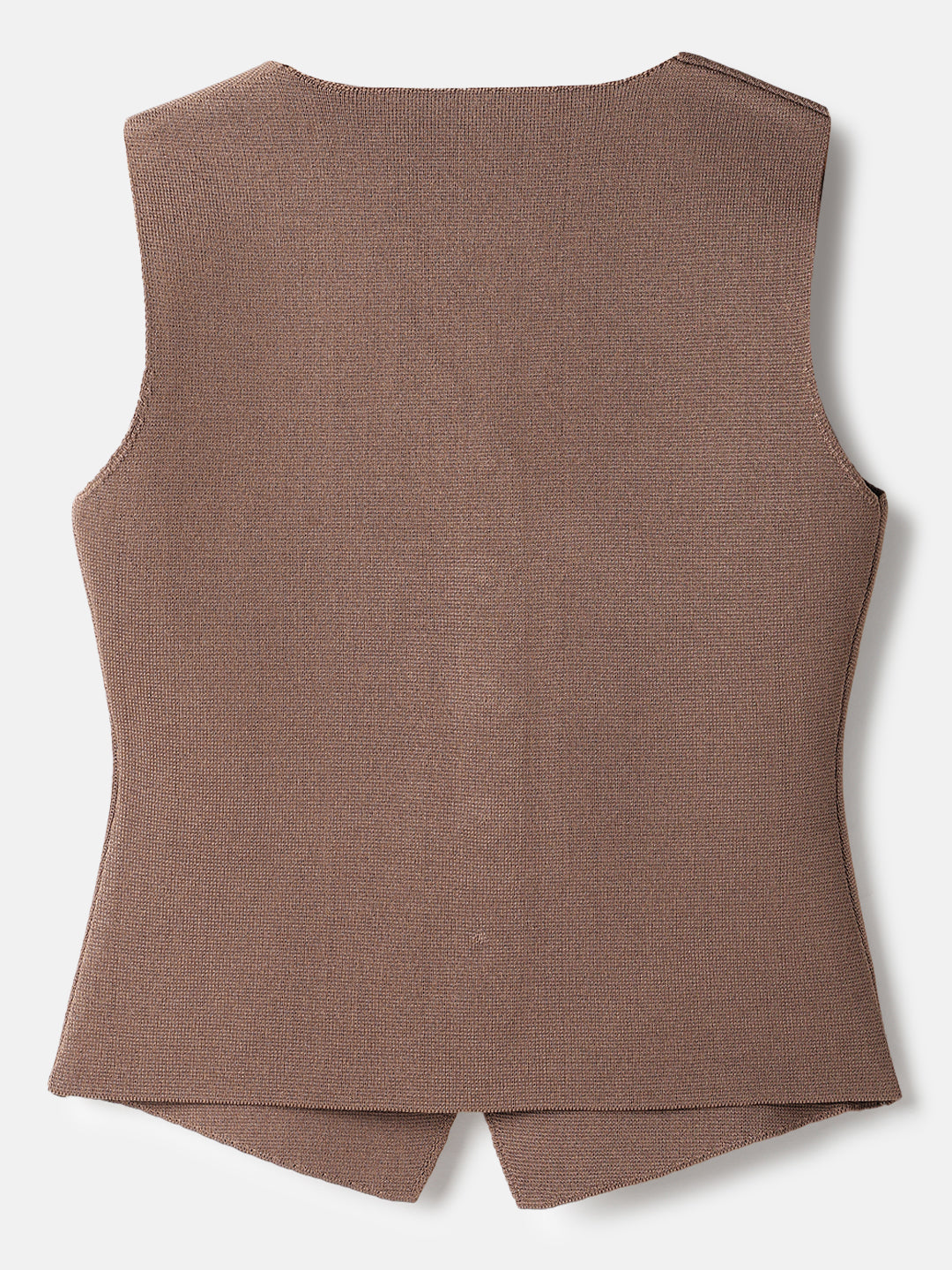 Brown Polyester Sleeveless Top
