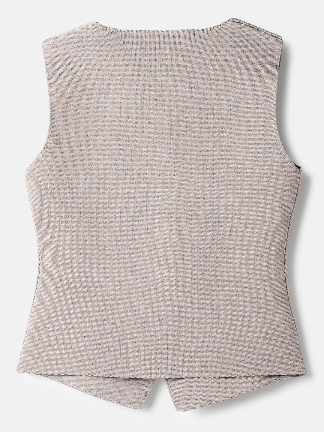 Beige Polyester Sleeveless Top