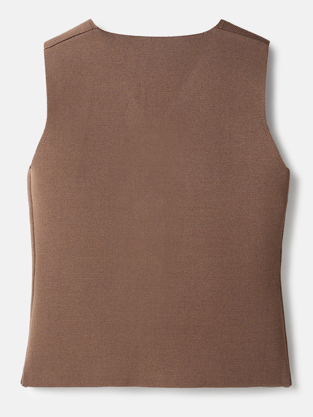 Brown Polyester Sleeveless Top