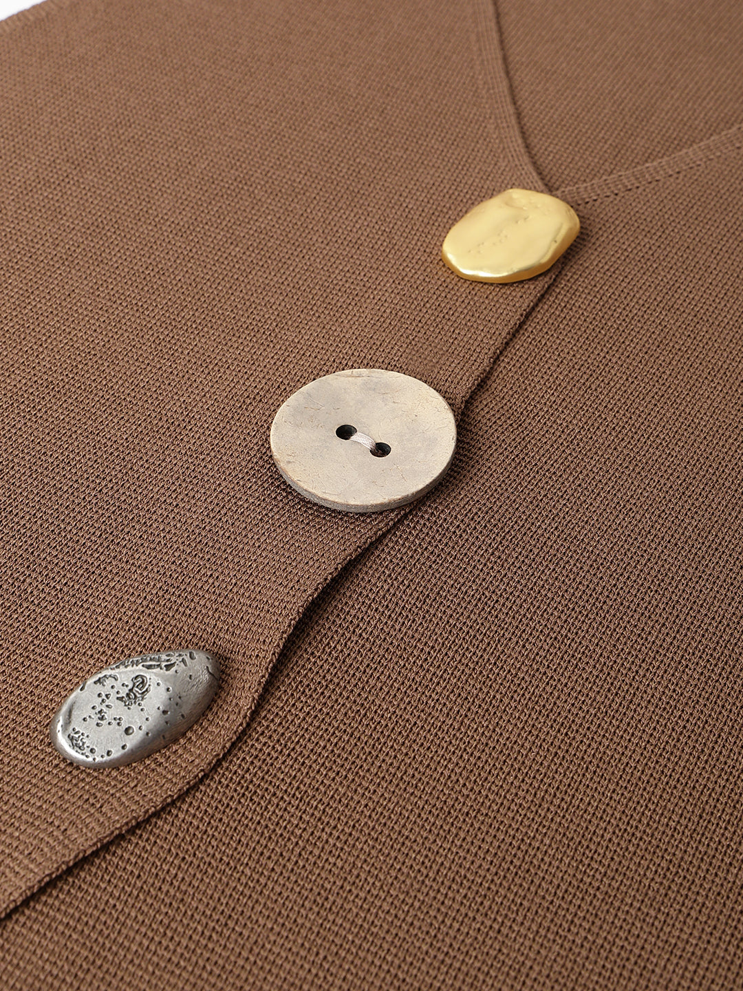 Brown Polyester Sleeveless Top