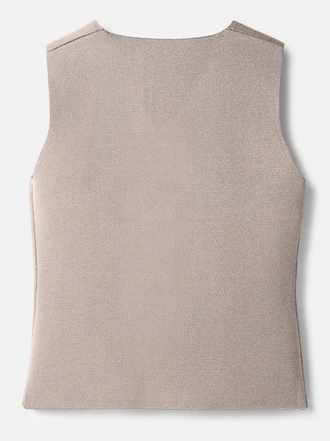 Beige Polyester Sleeveless Top