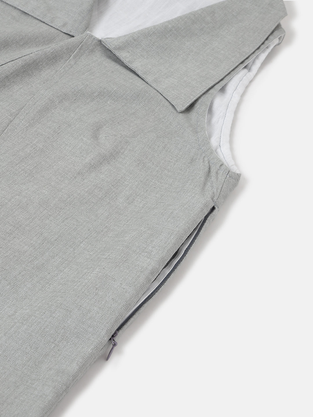 Grey Cotton Crop Waistcoat Top