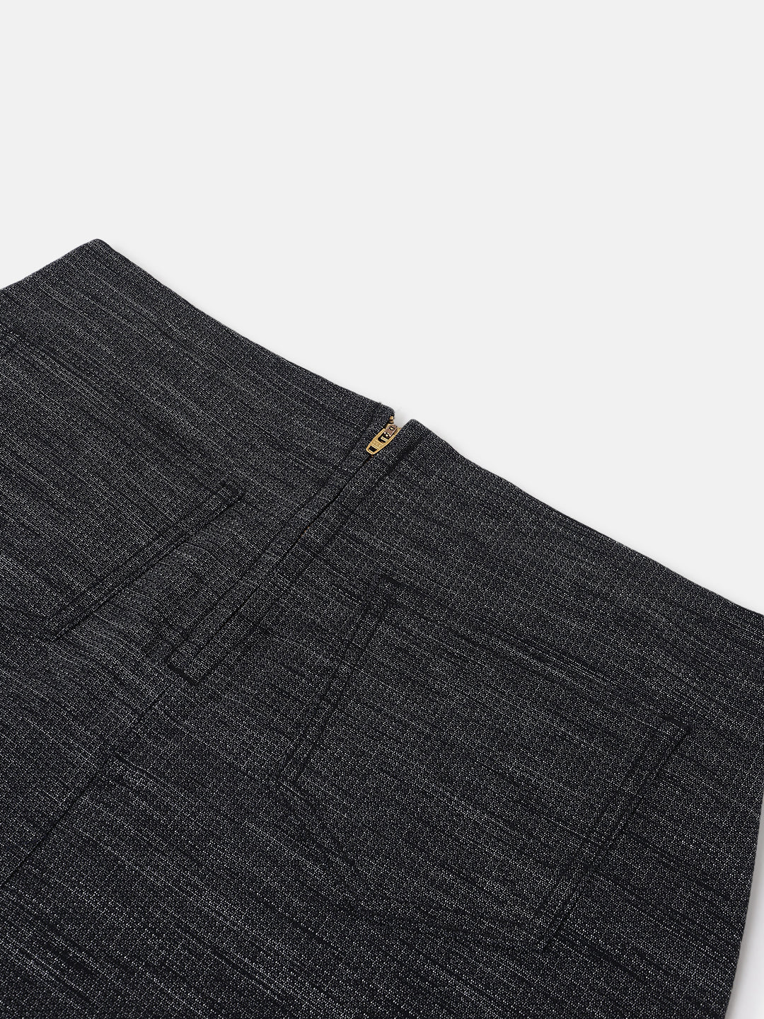 Black Wrap Style Mini Denim Skirt
