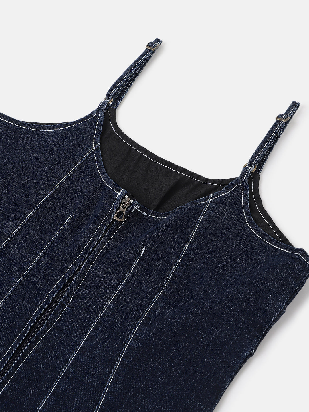 Dark Blue Regular Fit Denim Mini Dress