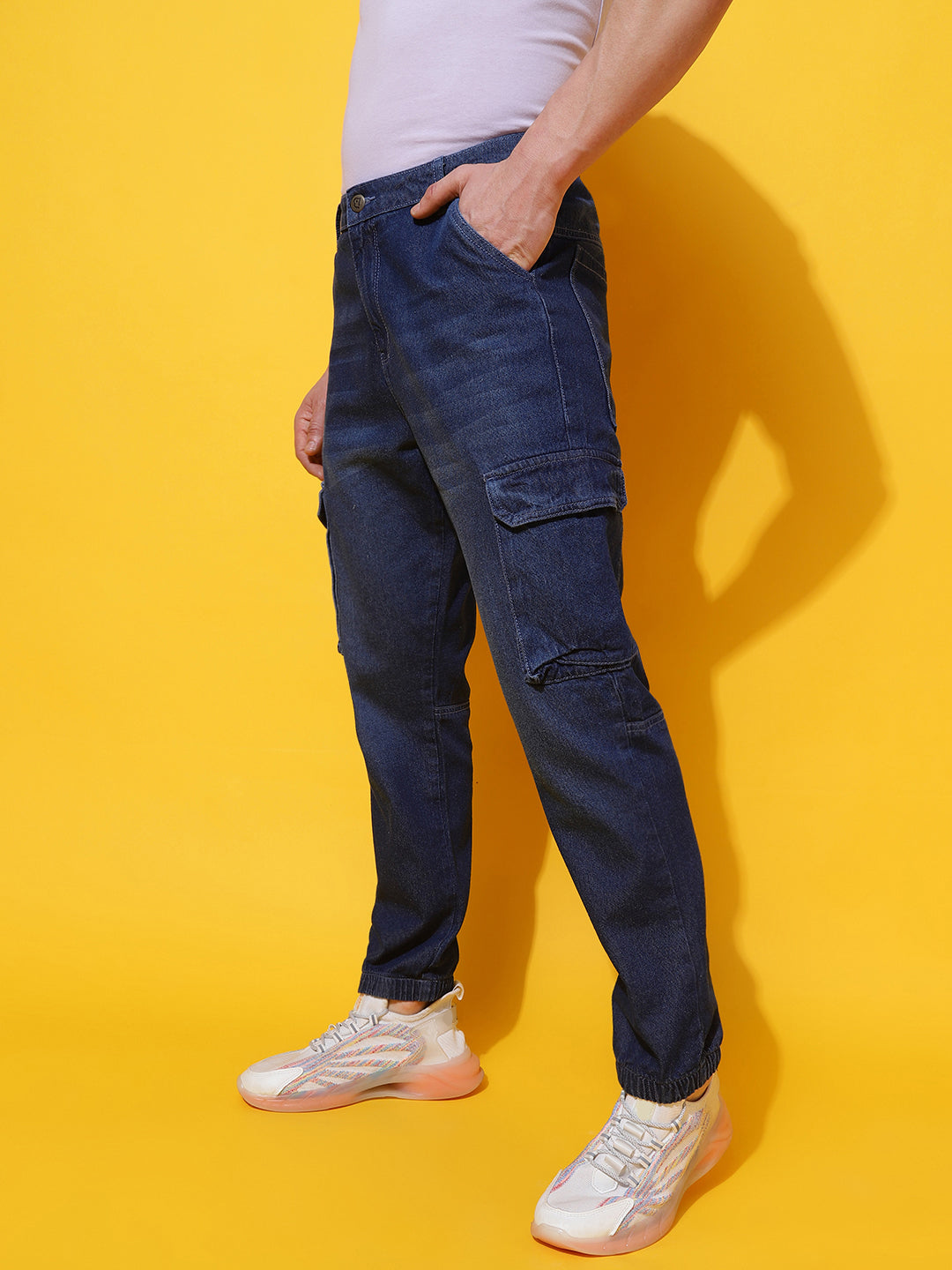 Mid Blue Slim Fit Denim Joggers