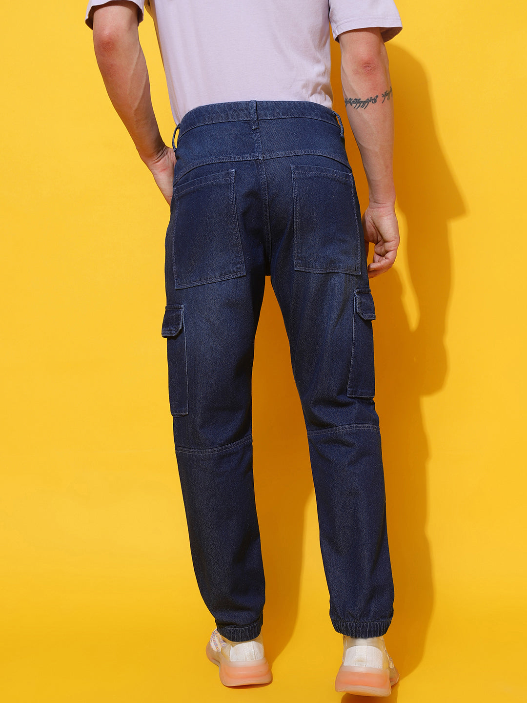 Mid Blue Slim Fit Denim Joggers