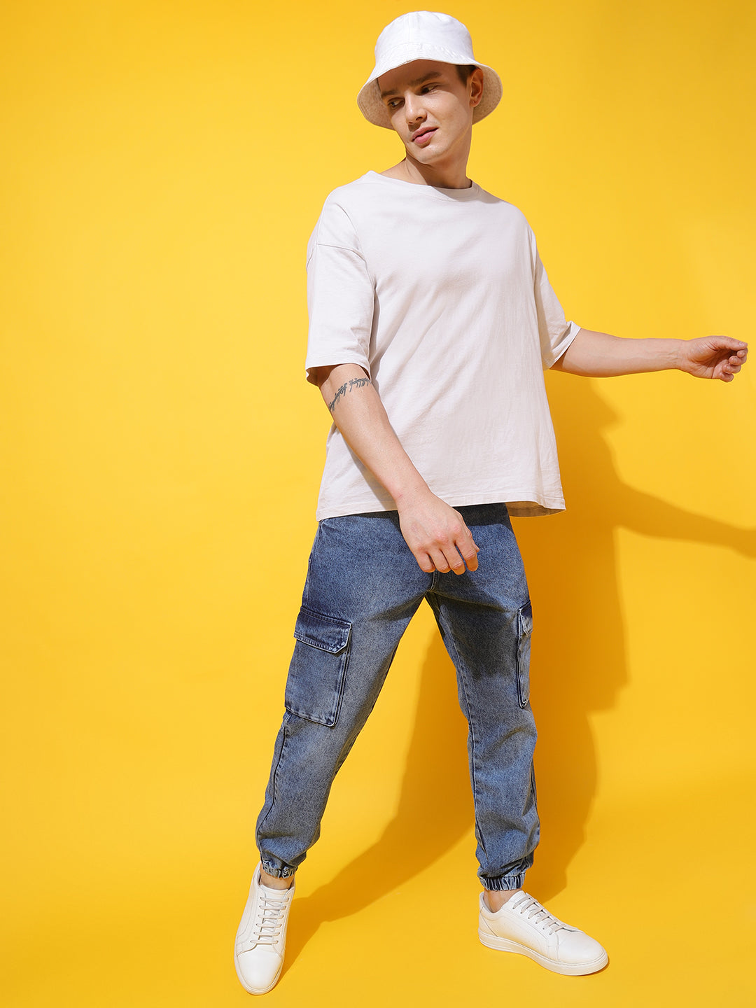 Blue Slim Fit Denim Joggers