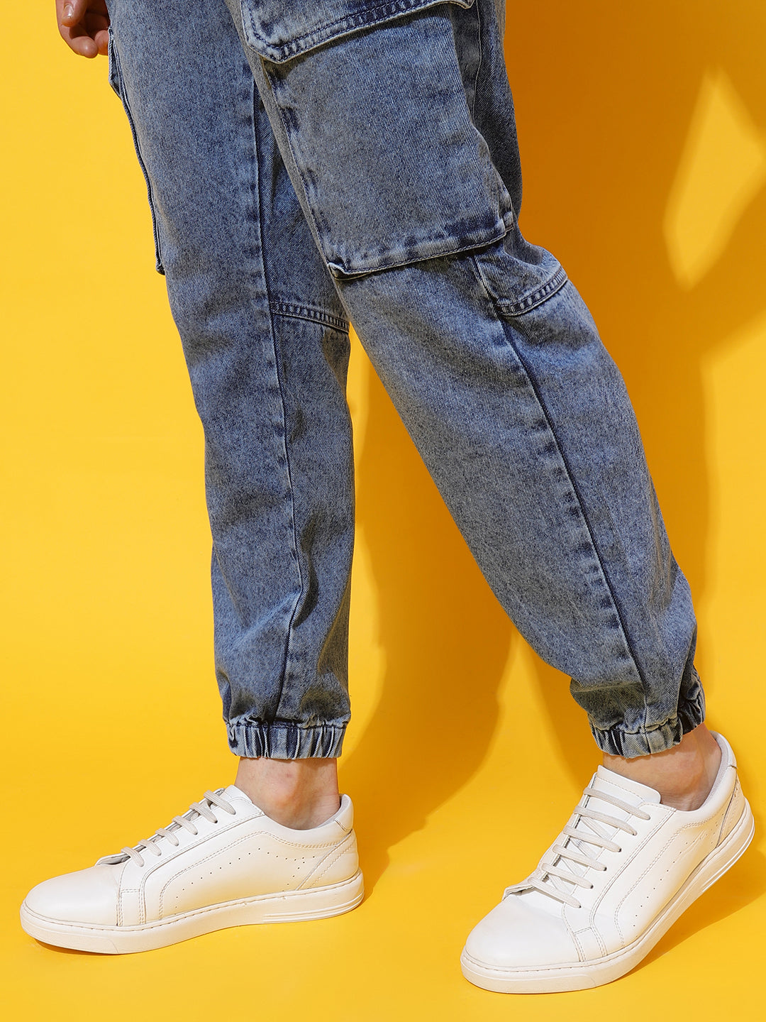 Blue Slim Fit Denim Joggers
