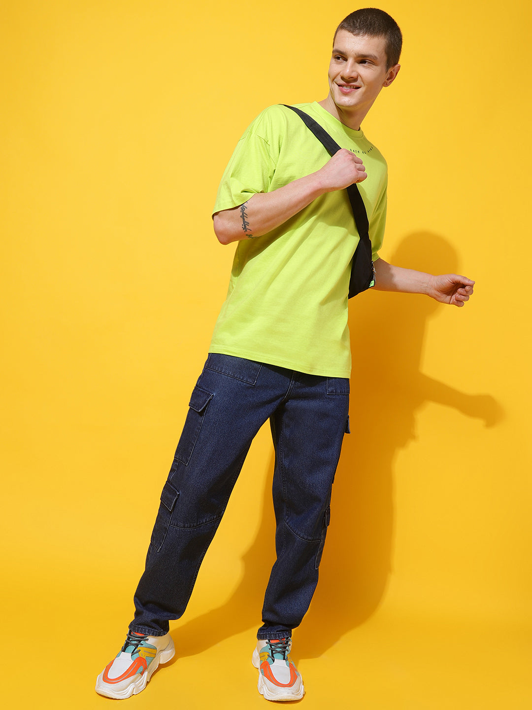 Mid Blue Cargo Fit Jeans