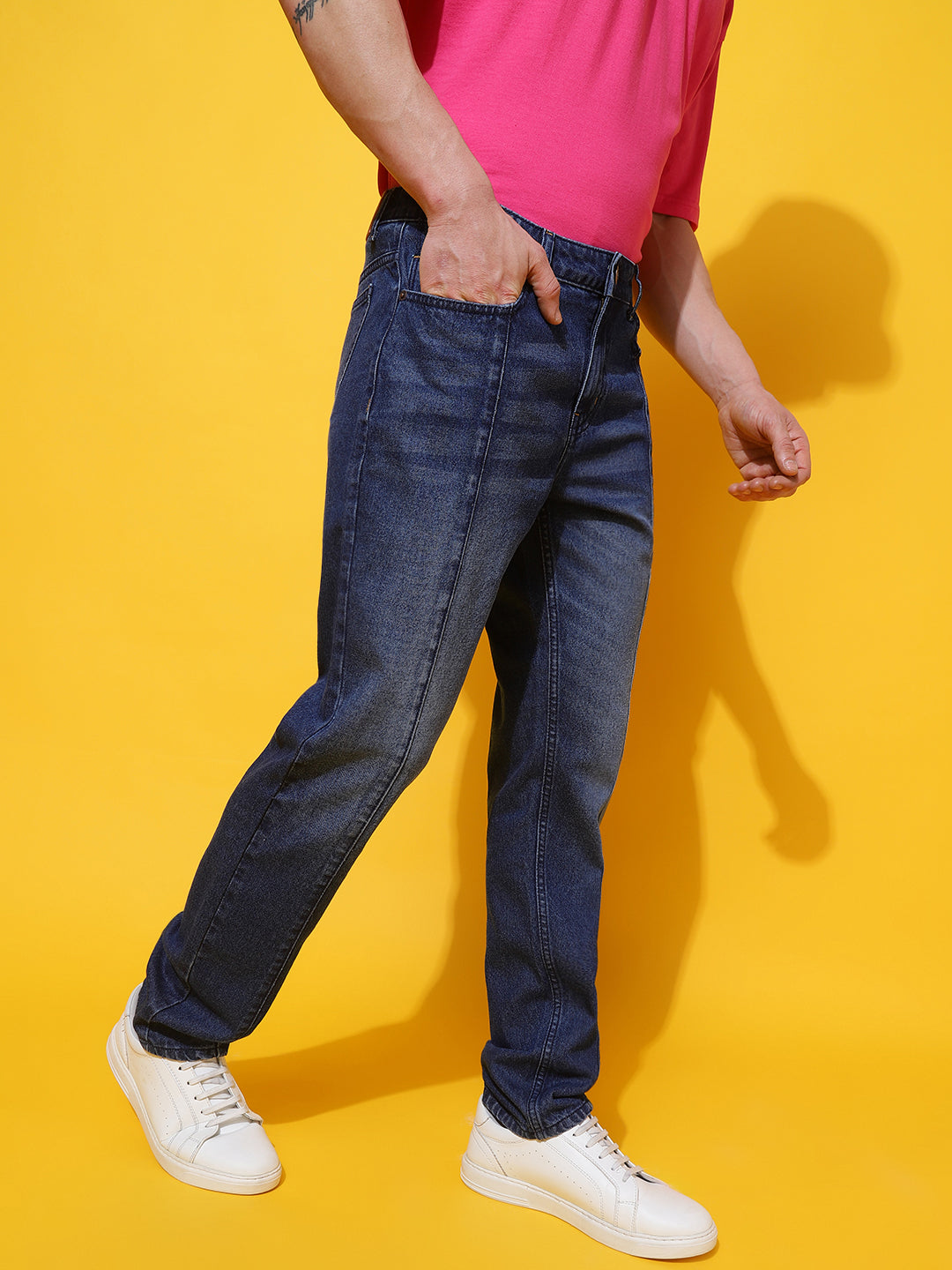 Mid Blue Straight Fit Jeans