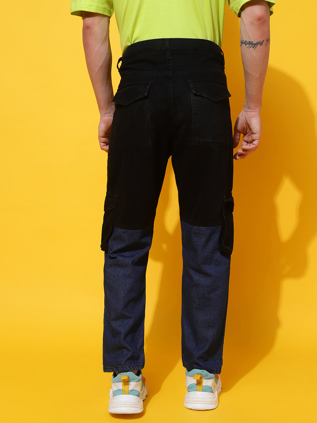Two Toned Baggy Fit Jeans