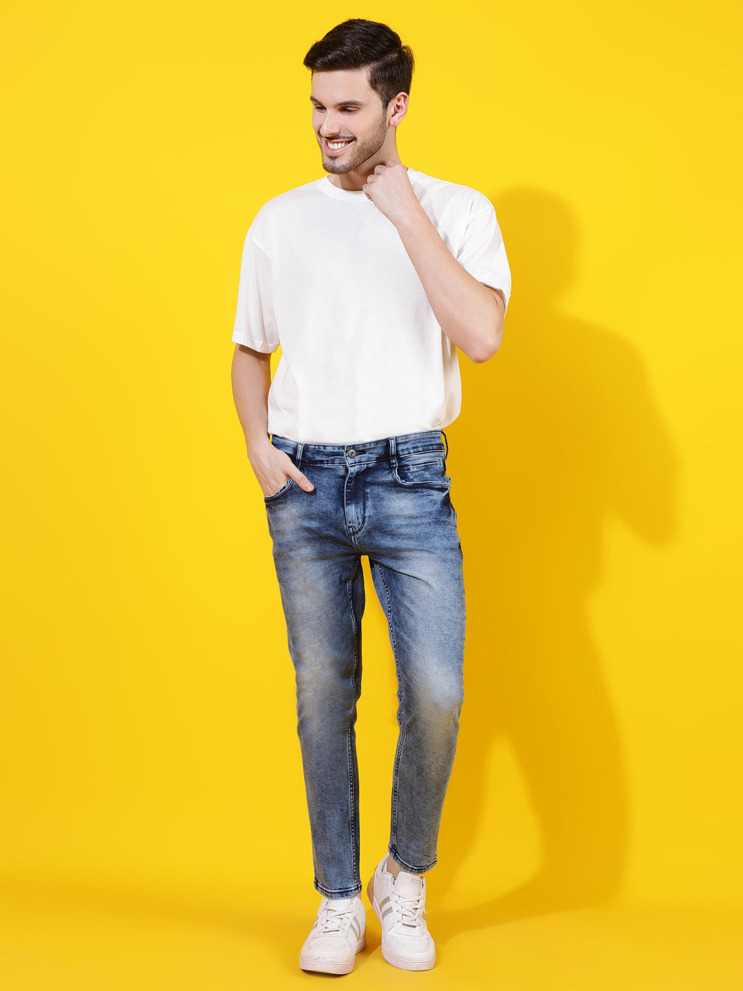 Mid Blue Skinny Fit Denim Jeans
