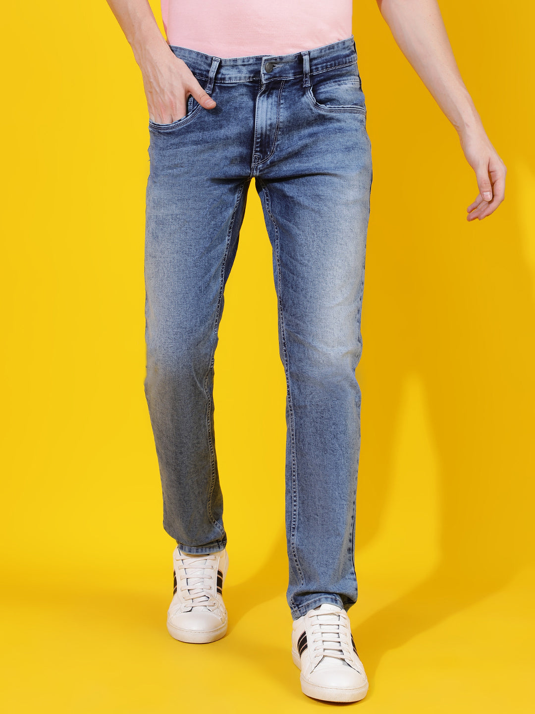 Mid Blue Skinny Fit Denim Jeans