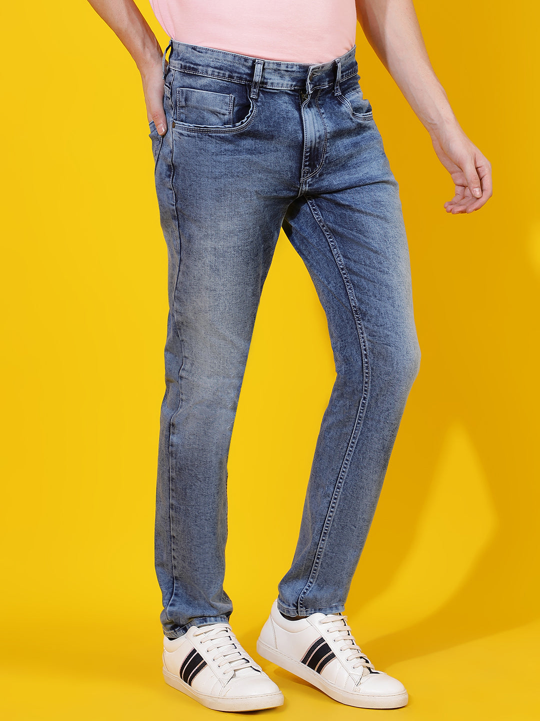 Mid Blue Skinny Fit Denim Jeans