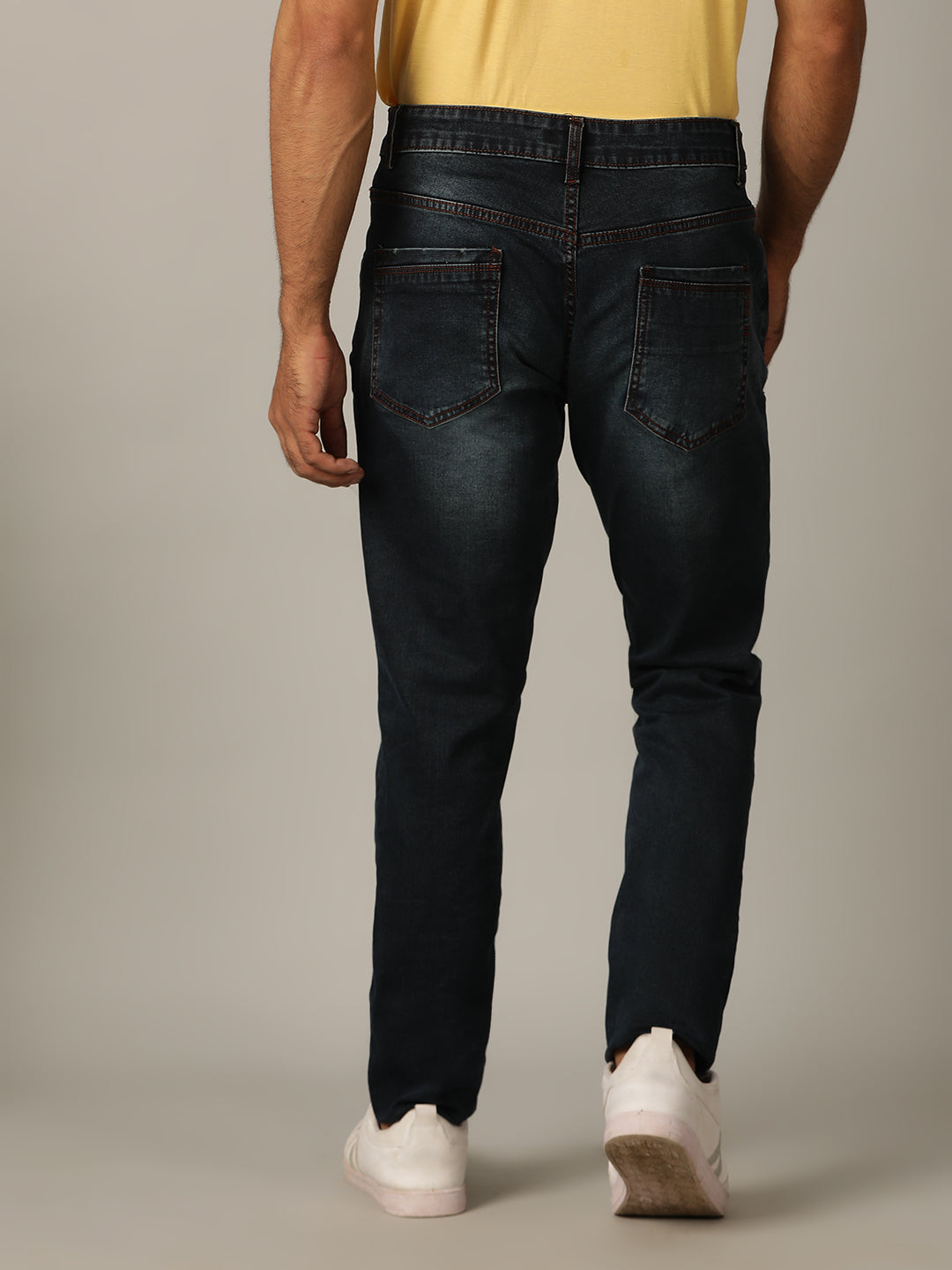 Dark Blue Solid Denim Jeans