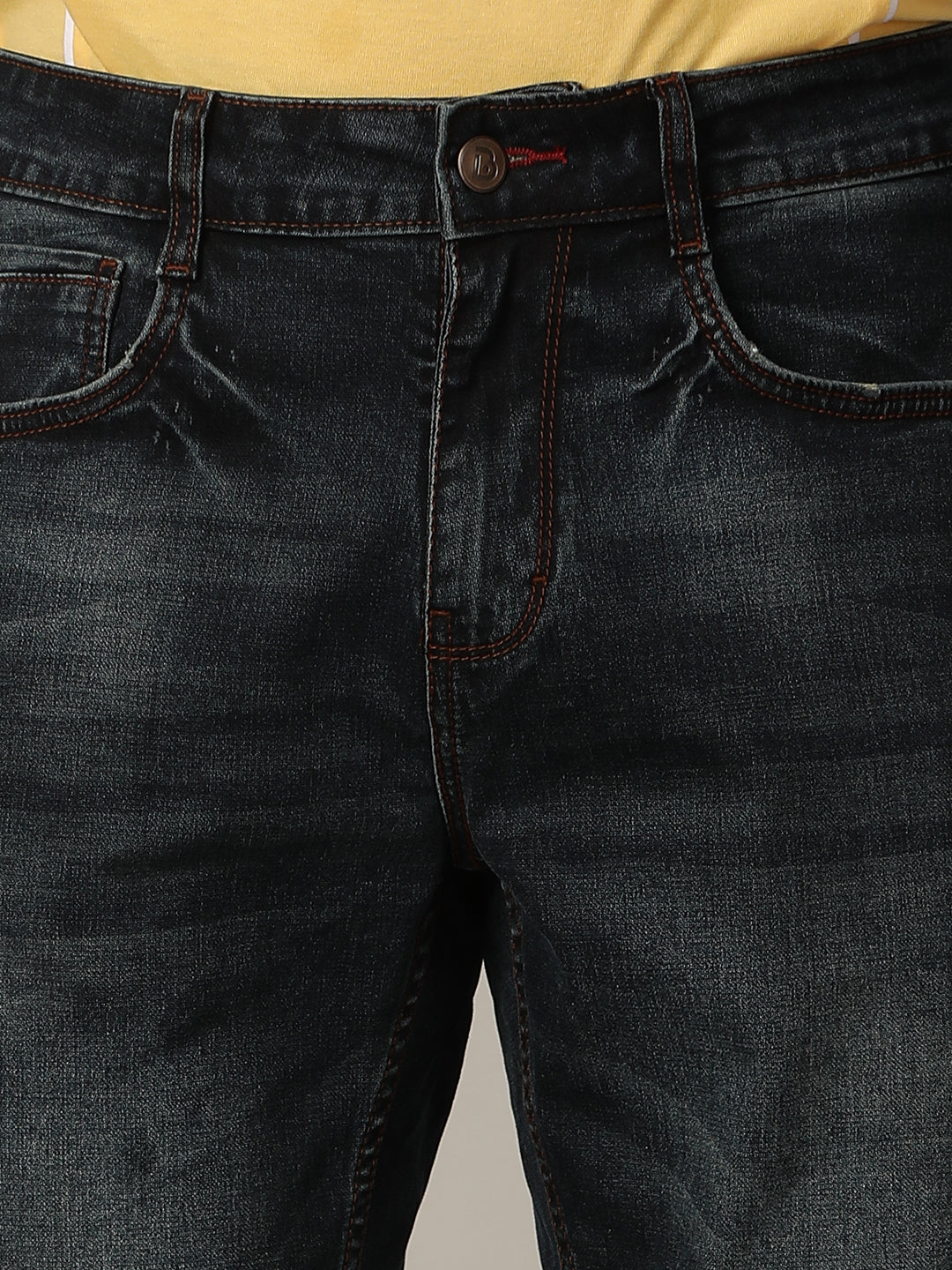 Dark Blue Solid Denim Jeans