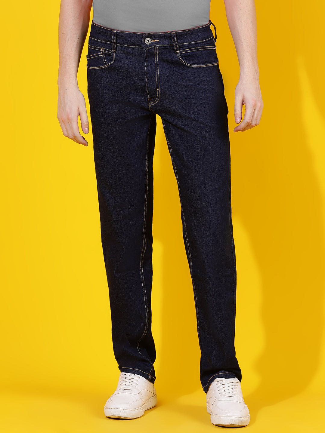Dark Blue Straight Fit Denim Jeans