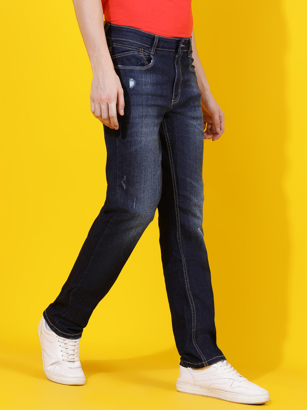 Dark Blue Straight Fit Denim Jeans