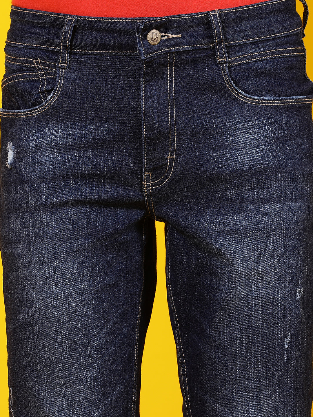 Dark Blue Straight Fit Denim Jeans