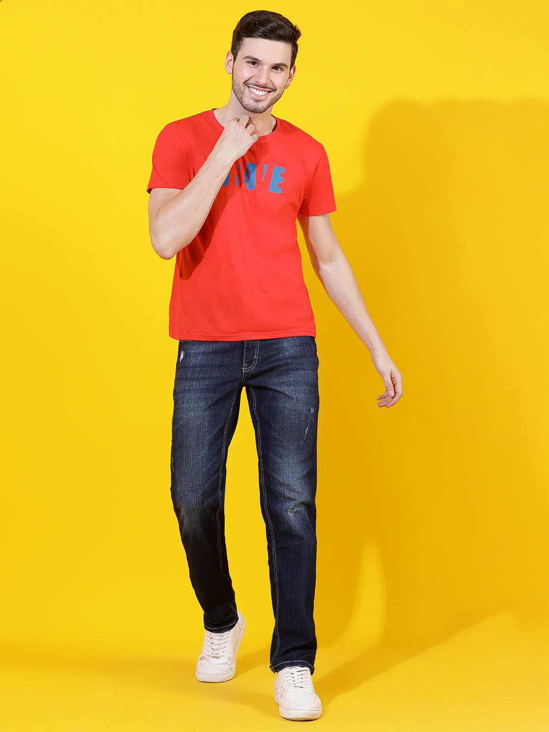 Dark Blue Straight Fit Denim Jeans