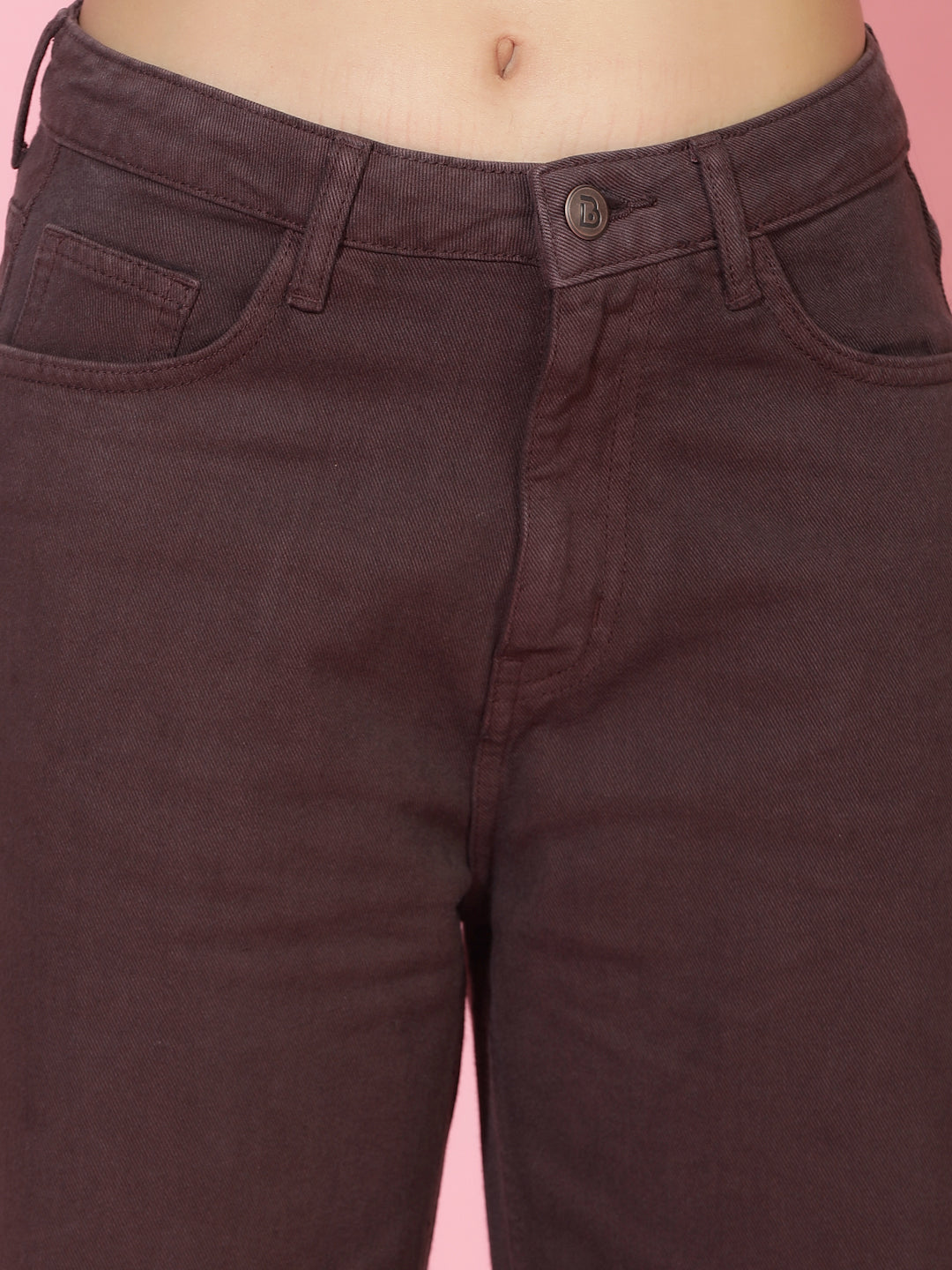 Brown Wide leg Relaxed Fit Denim Jeans