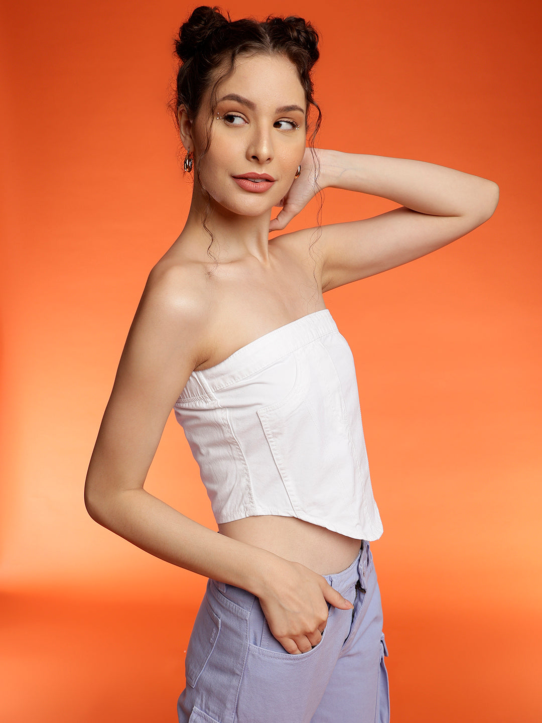 White Denim Top