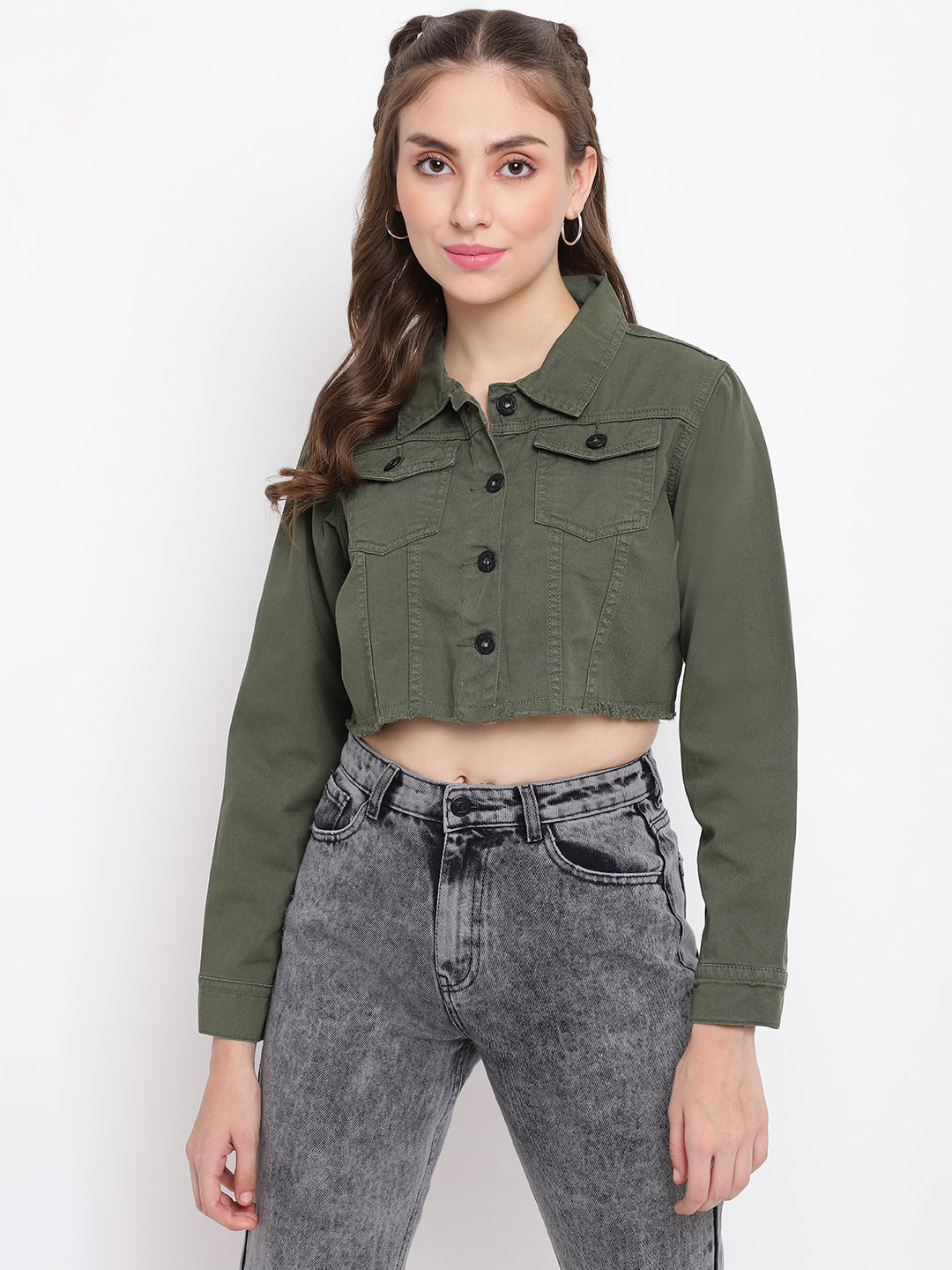 Olive Cropped Jacket