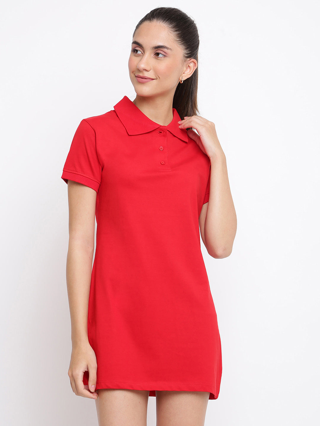 Red cotton T-shirt Dress