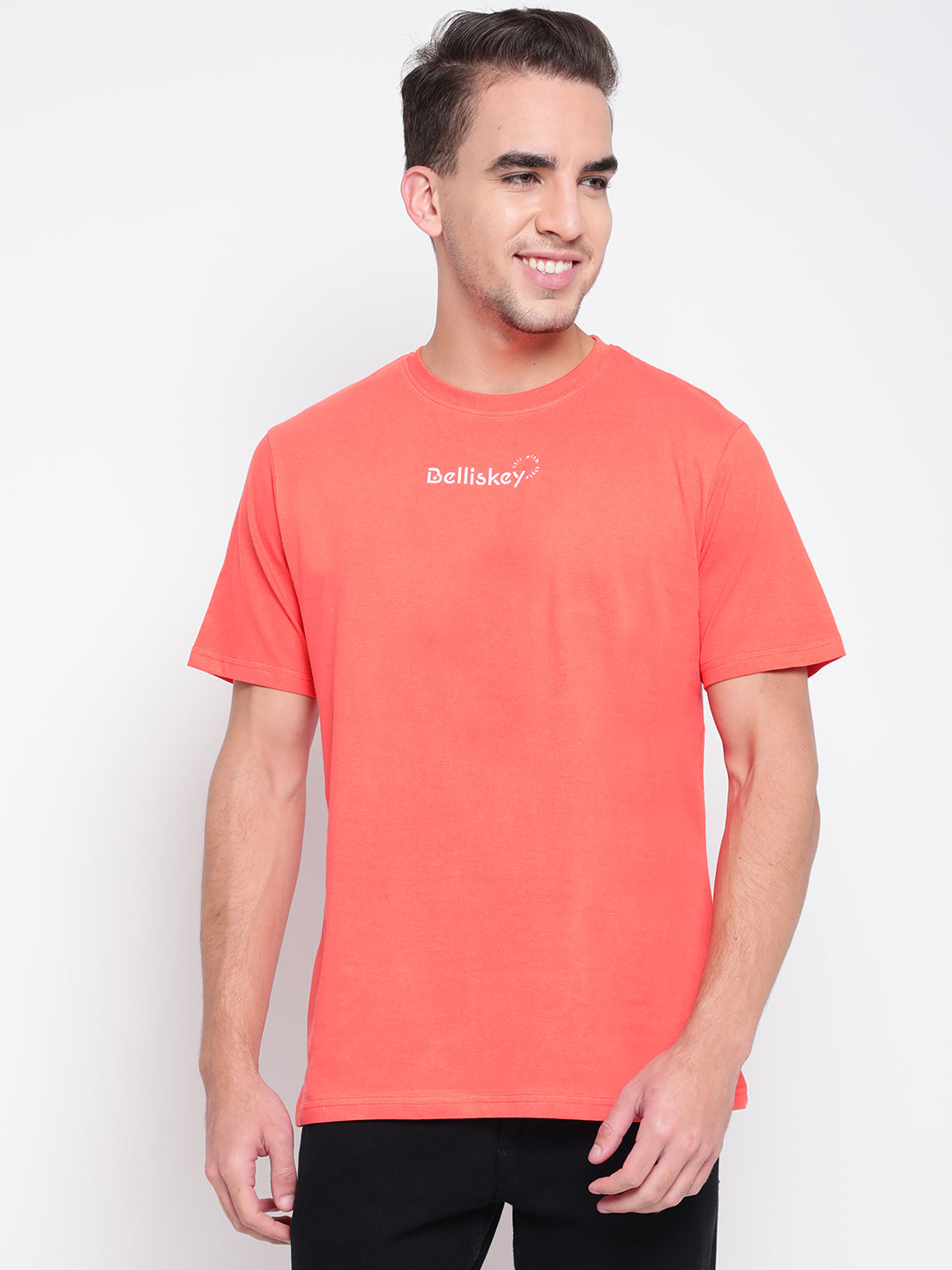 Men Peach Printed T-shirt