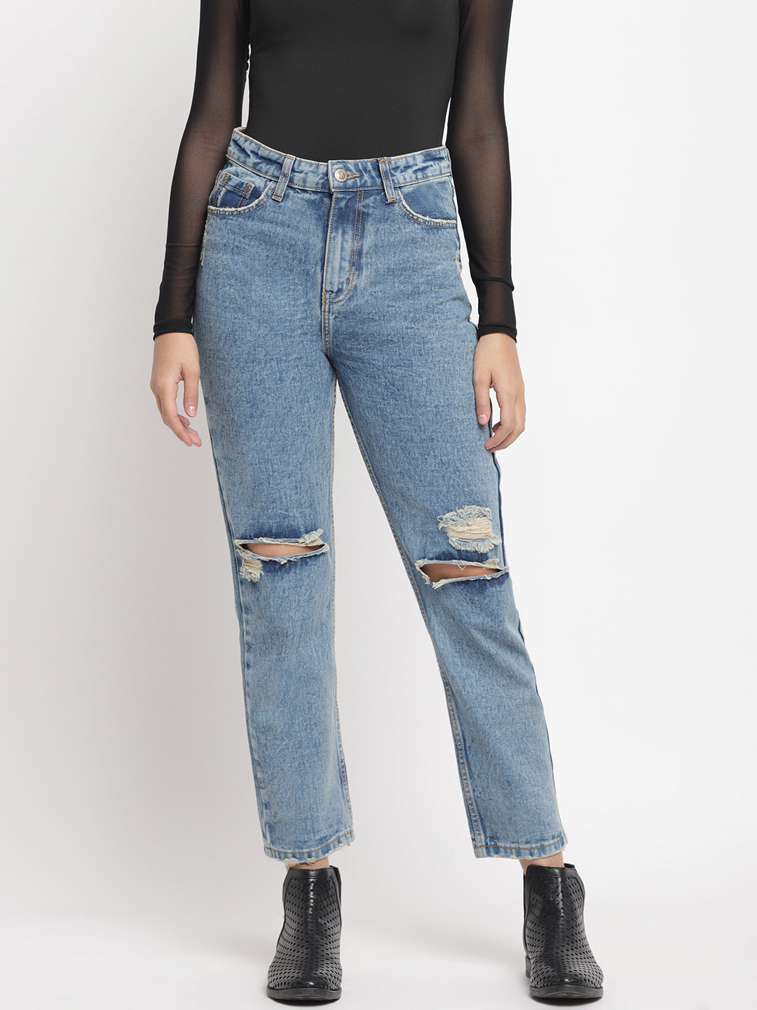 Smoky Blue Mom Jeans