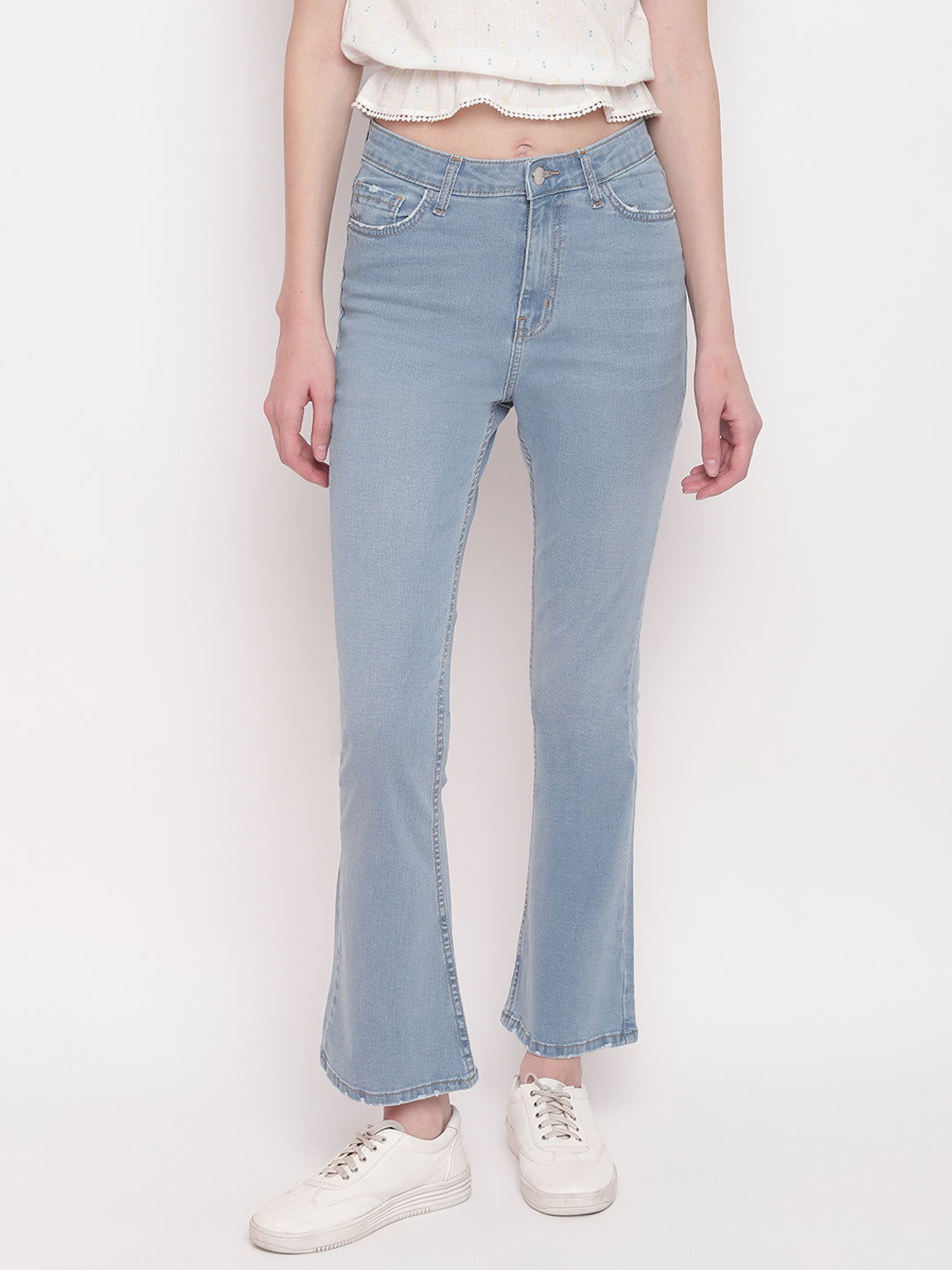 Women Light Blue Boot Cut Denim Jeans