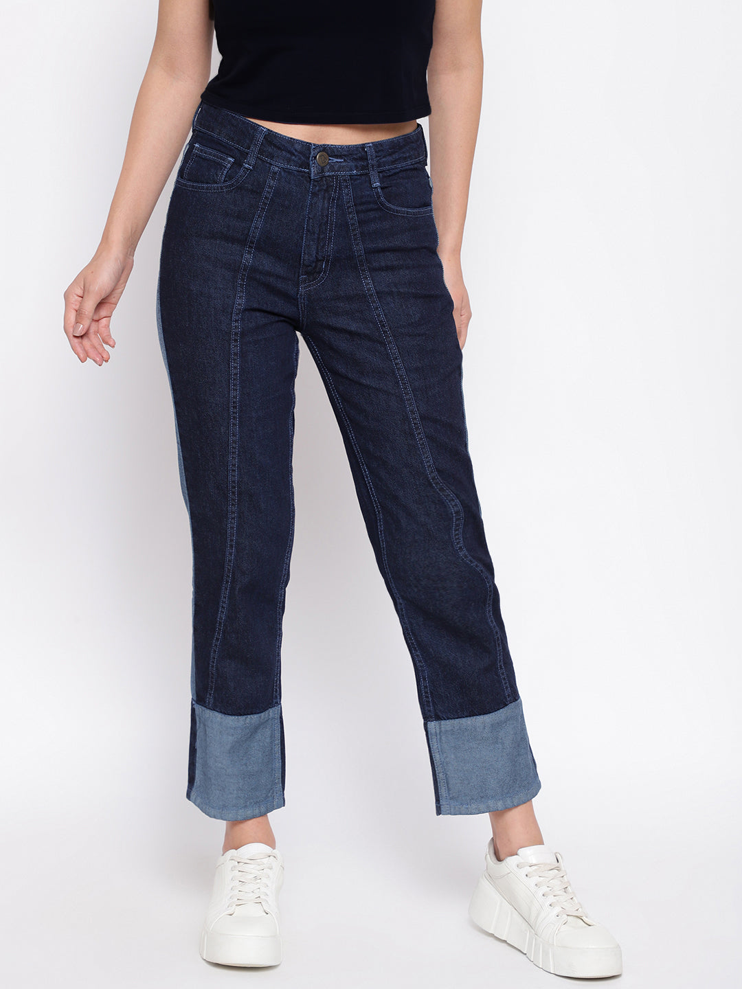 Dark Blue Asymmetric Jeans