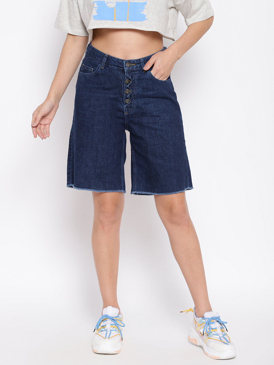 Zig Zag Button Shorts