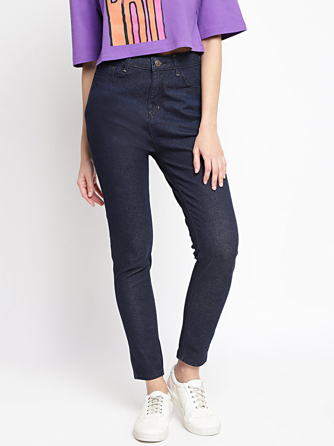 Women High Waist Black Slim Fit Denim Jeans