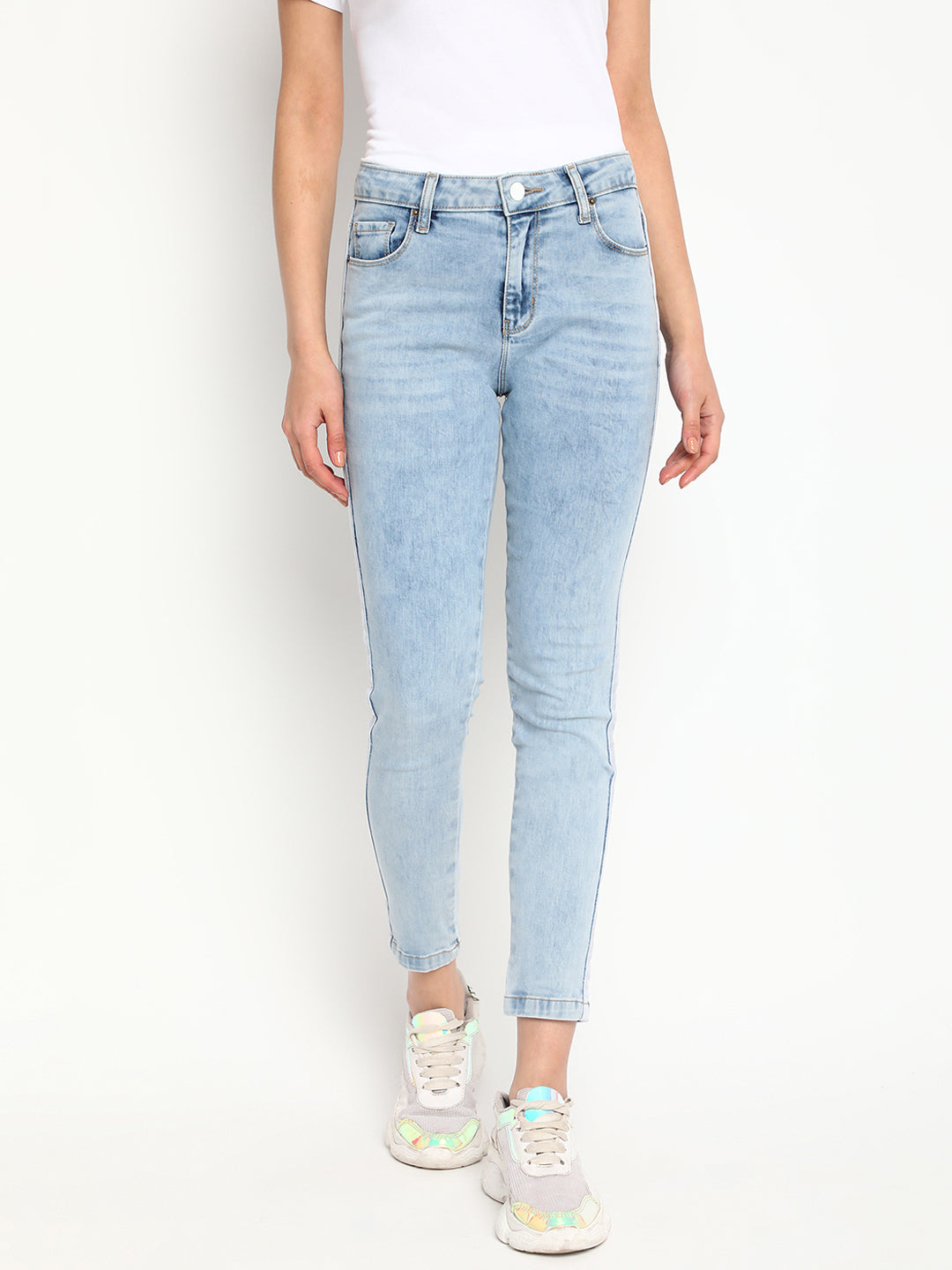 Tape Detailed Skinny Fit Jeans