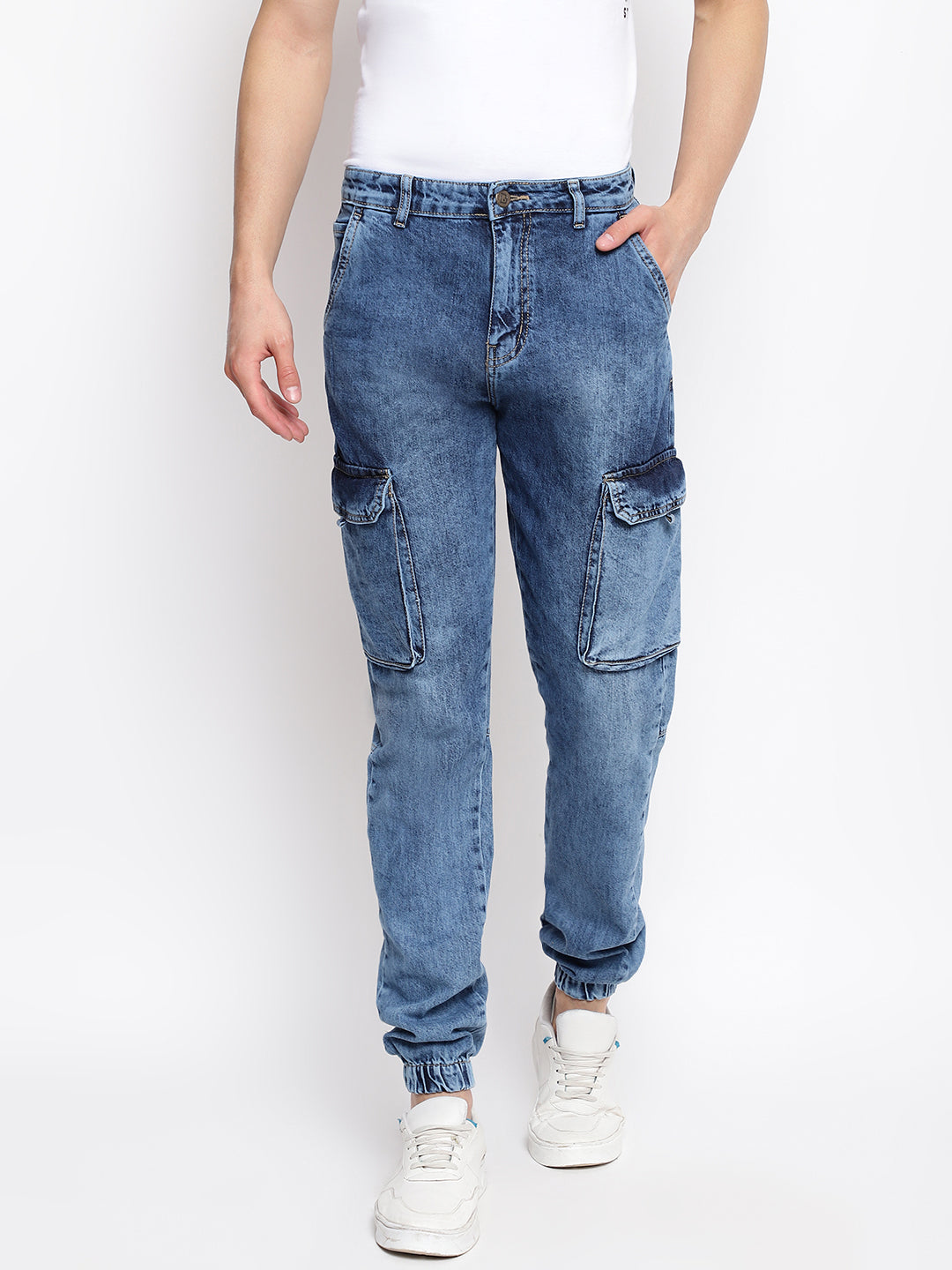 Mid Blue Denim Joggers