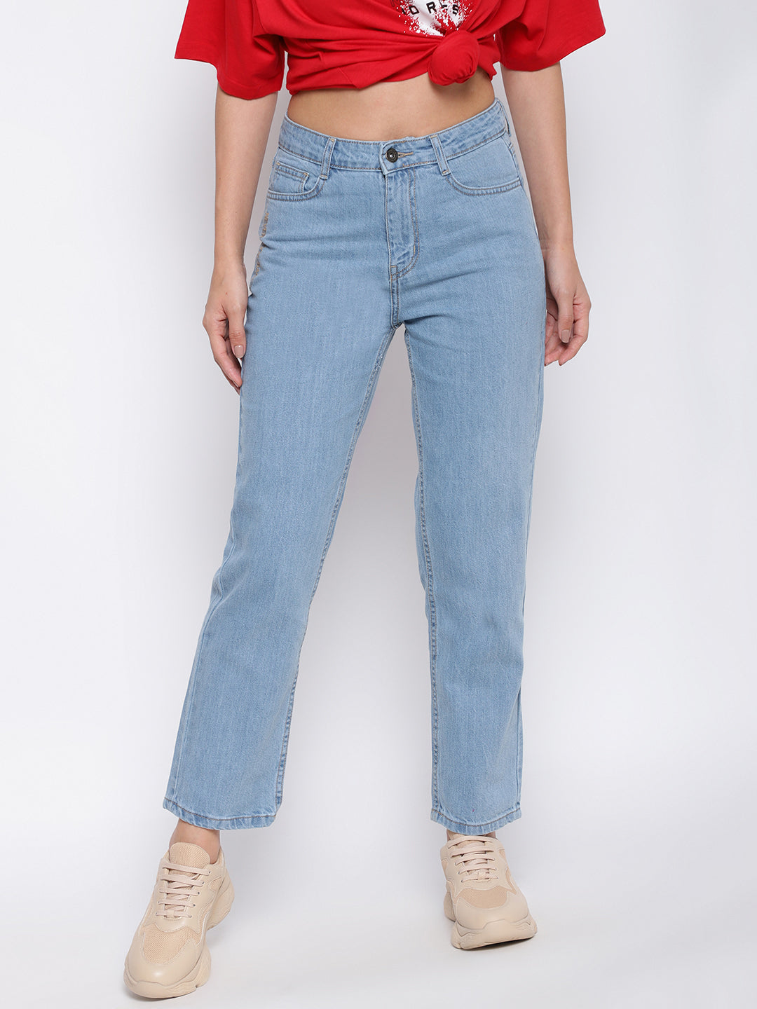 Light Blue Straight Fit Jeans