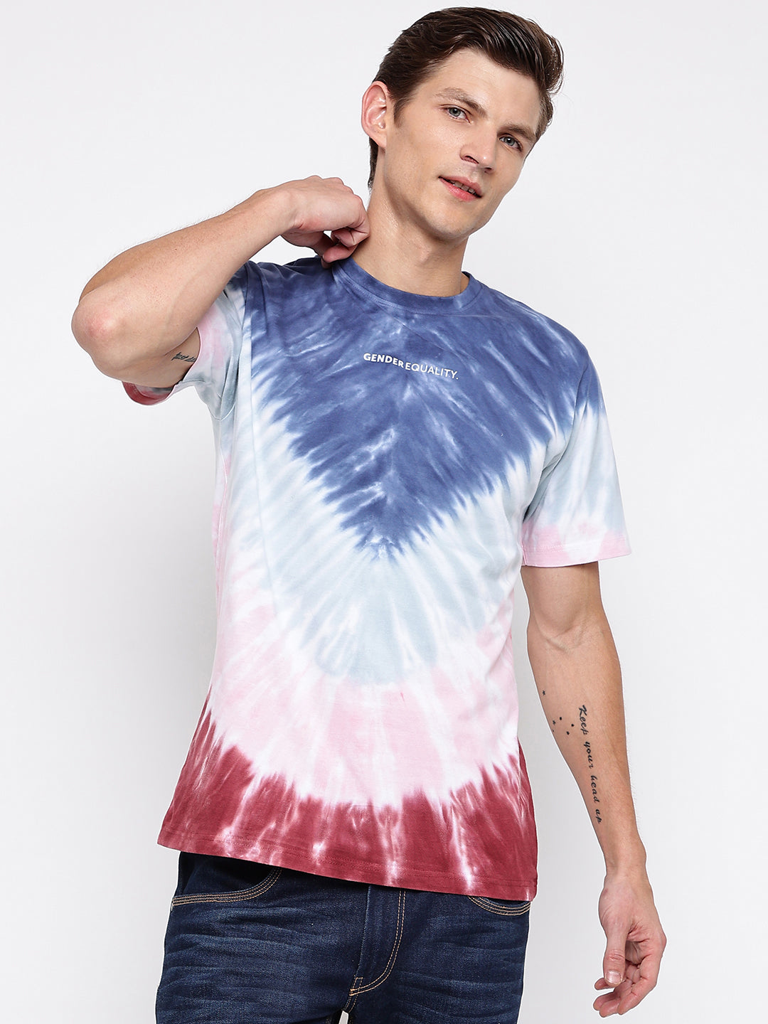 Blue Tie Dye Printed T-shirt