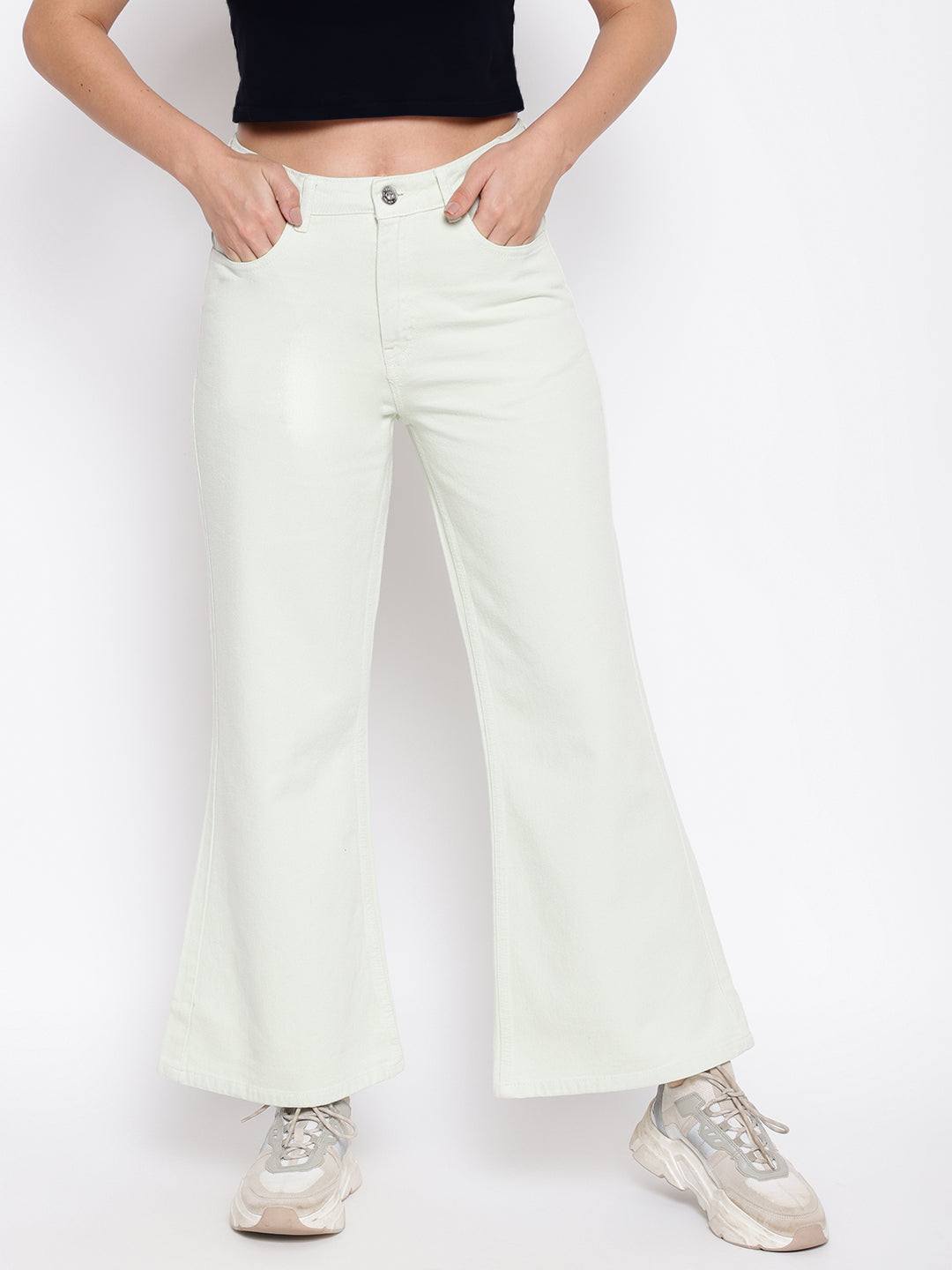 Off White Flared Jeans