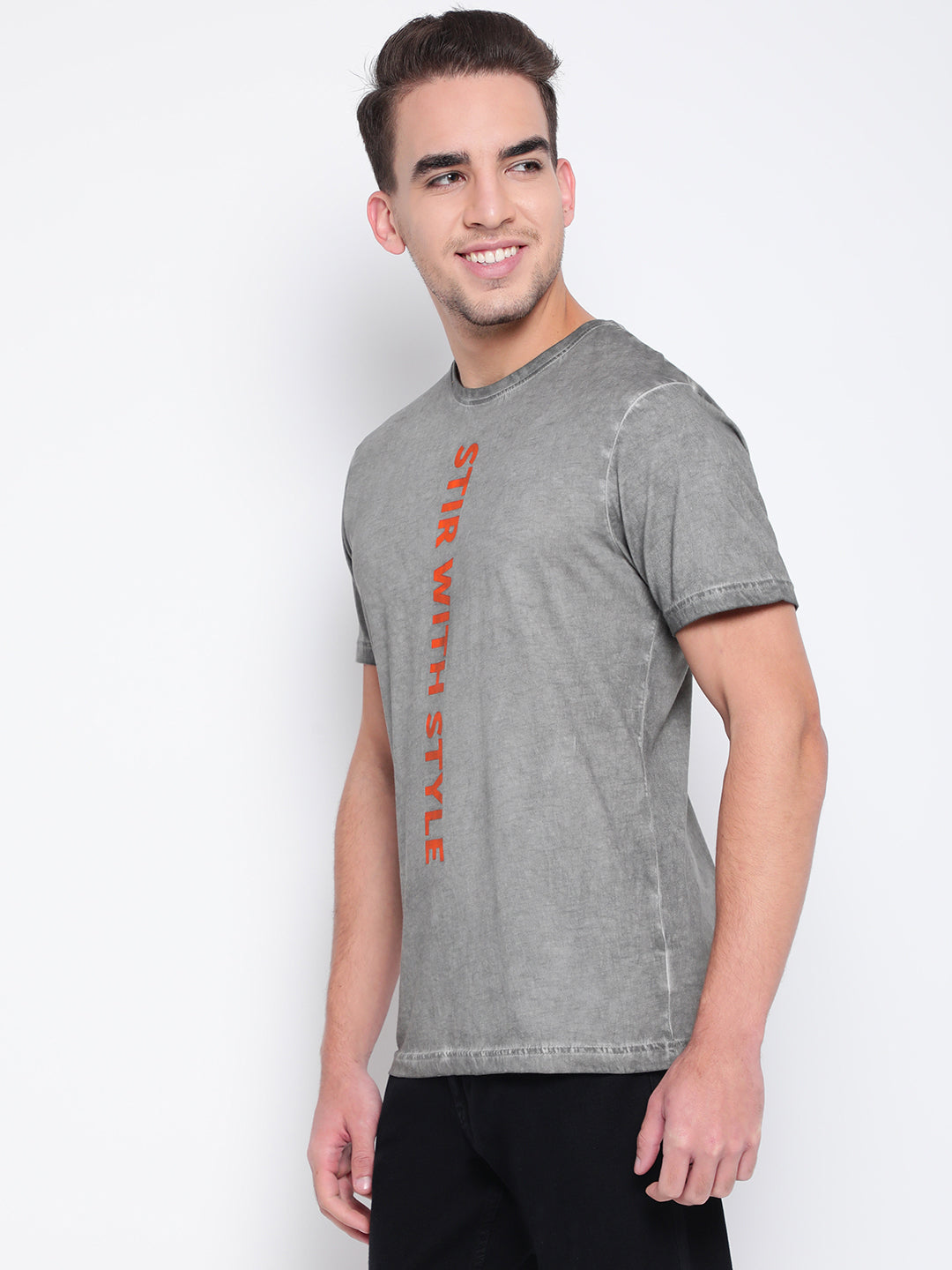 Men Grey Printed T-shirt
