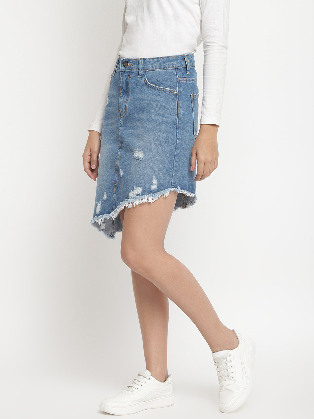 Women Mid Blue Skirt