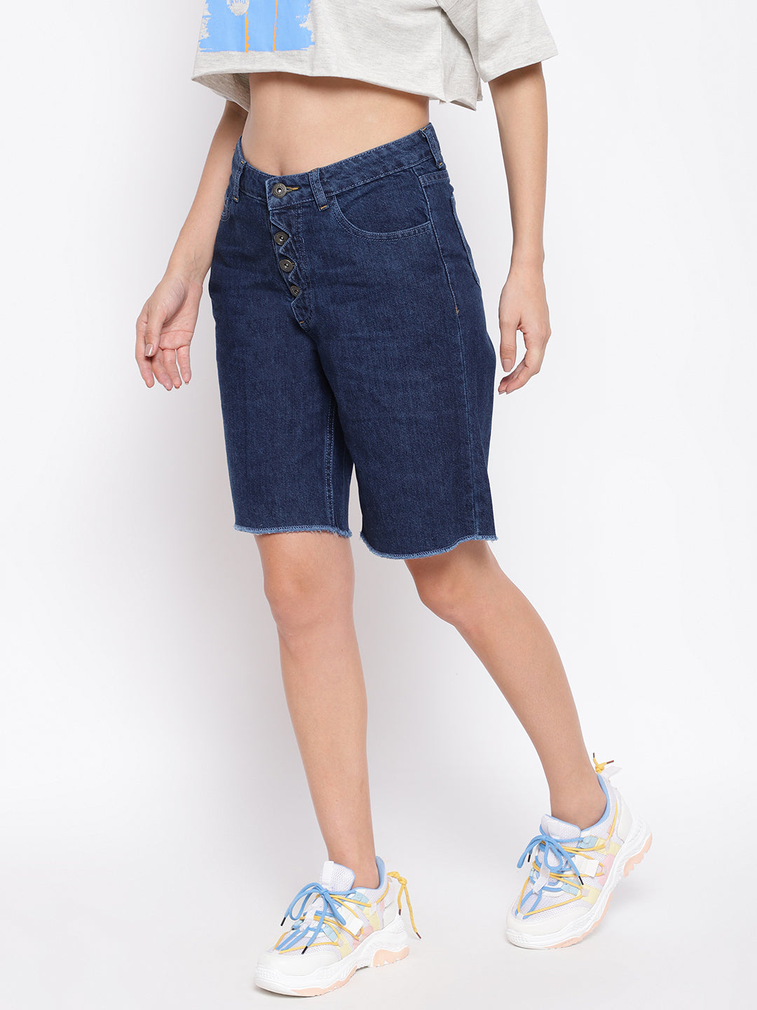 Zig Zag Button Shorts
