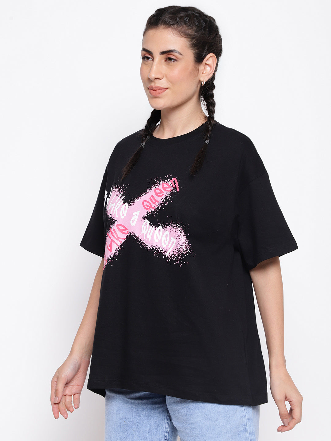 Black Oversized Printed T-shirt