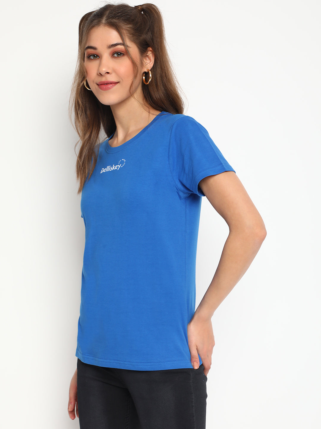 Women Blue Printed T-shirt