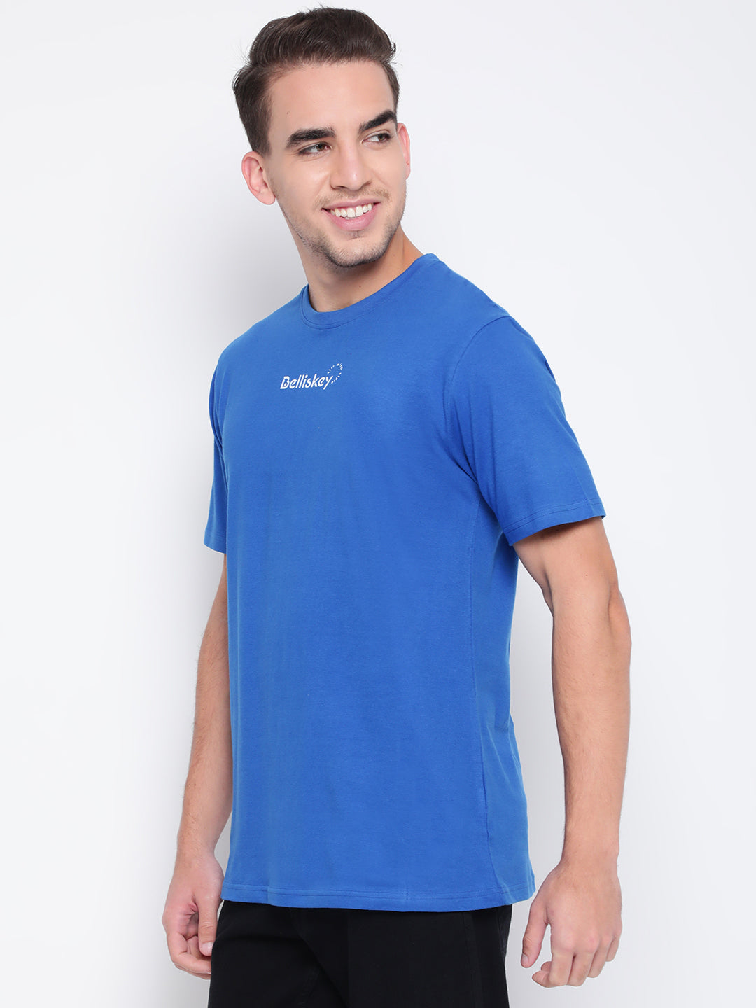 Men Blue Printed T-shirt